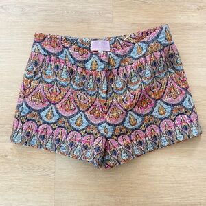 Michelle Farmer Dani Short - Cahoots Peacock Pattern High Waist Women Short